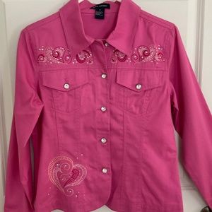 Ladies hot pink twill jacket